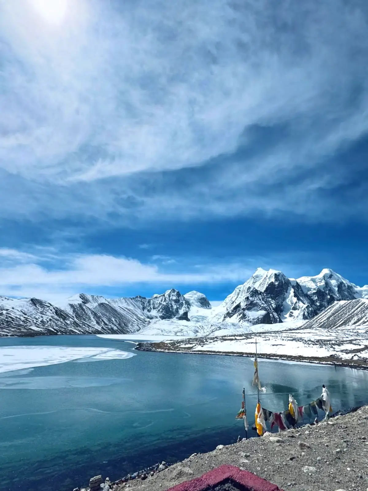 Mountain landscape in Sikkim with a high-altitude Himalayan view