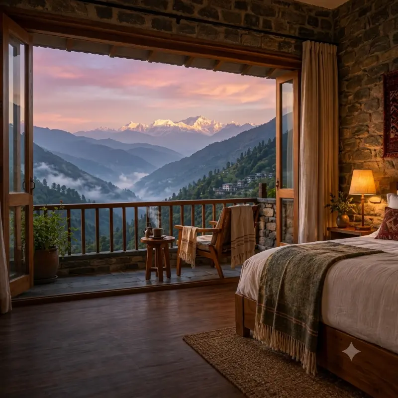 Mountain view from a handpicked stay