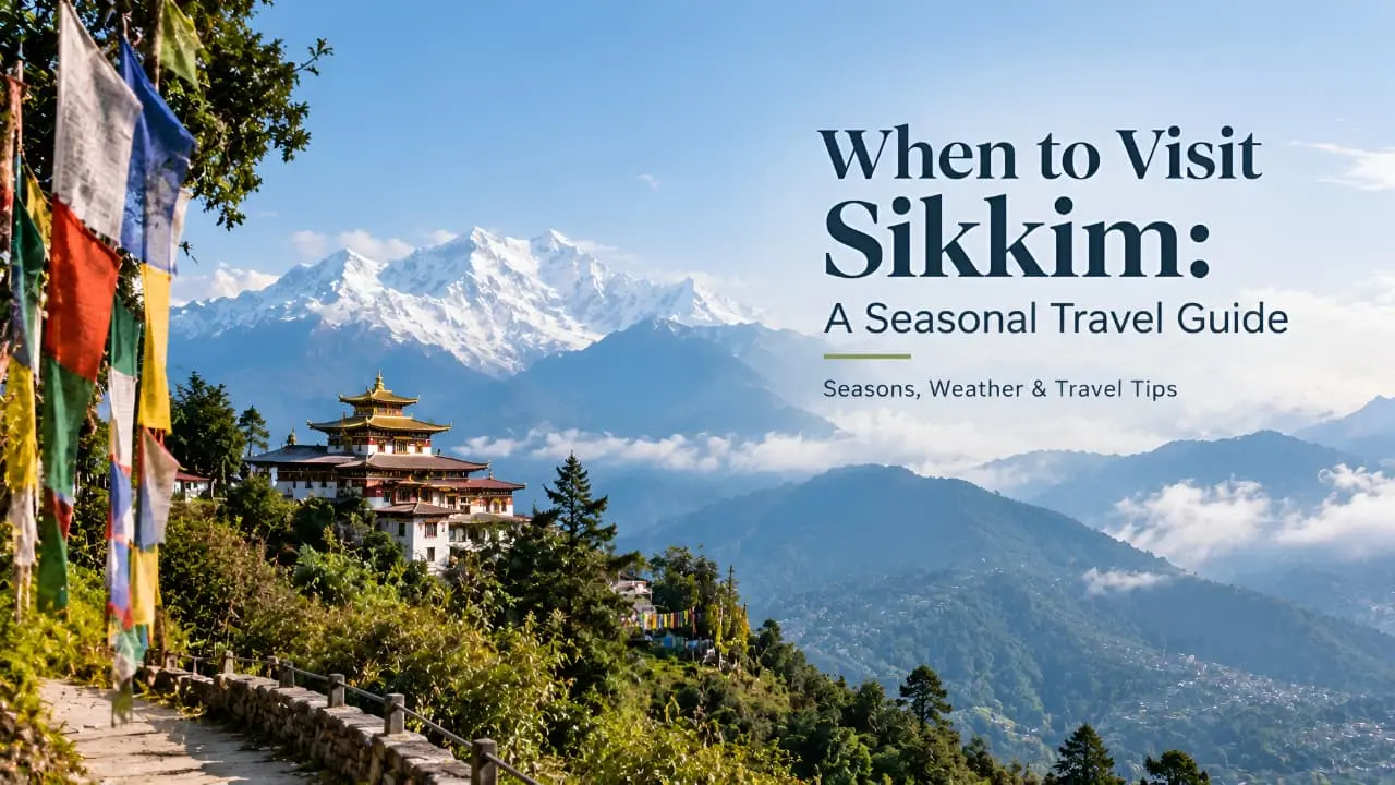 Discover the best time to visit Sikkim, surrounded by majestic Himalayan peaks and breathtaking mountain landscapes. Explore the changing seasons, from vibrant spring blooms to snow-covered winter destinations. Plan your perfect Sikkim getaway with practical weather insights, seasonal highlights, and essential travel tips.