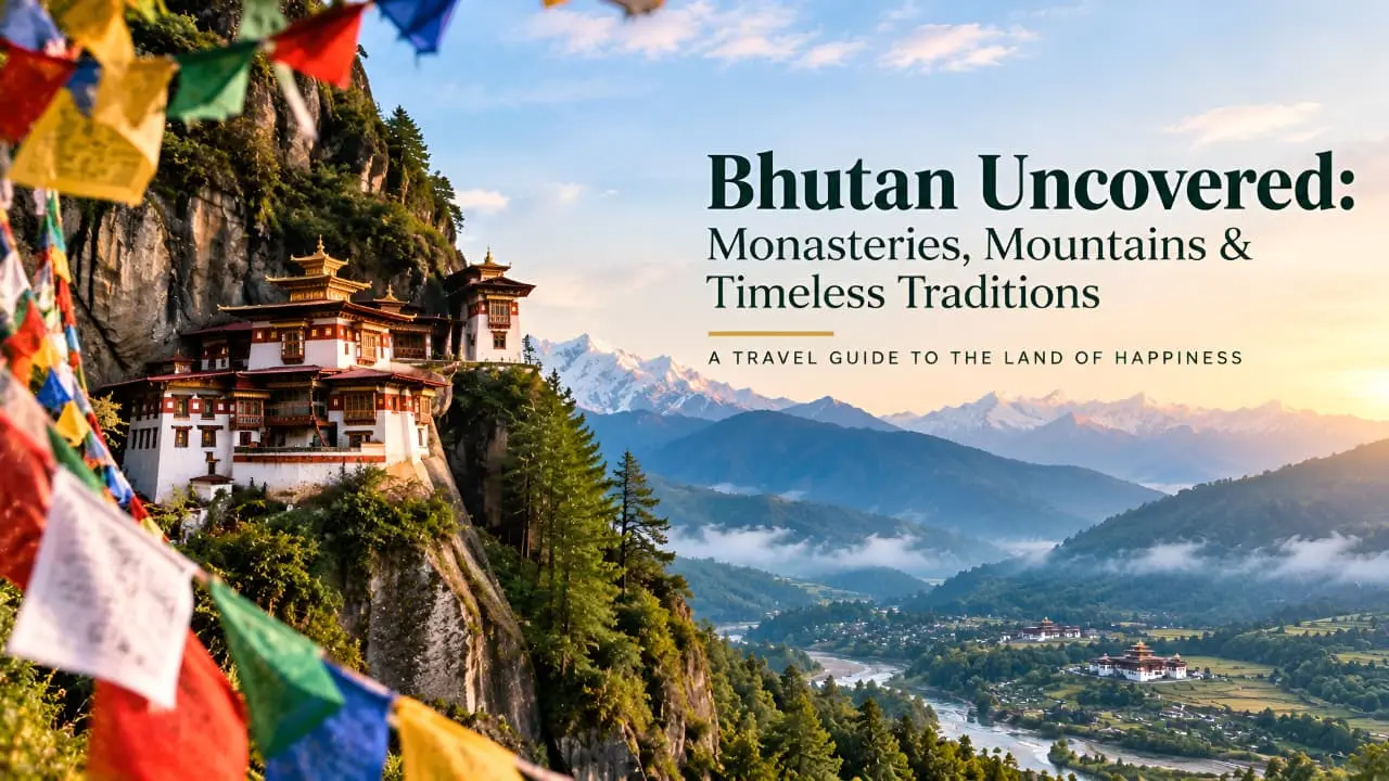 Discover Bhutan, a land of majestic Himalayan mountains, breathtaking landscapes, and peaceful monasteries. Explore its rich cultural heritage, timeless traditions, and the spiritual charm of places like Tiger’s Nest Monastery. Plan your Bhutan journey and experience a unique blend of natural beauty, history, and tranquillity.